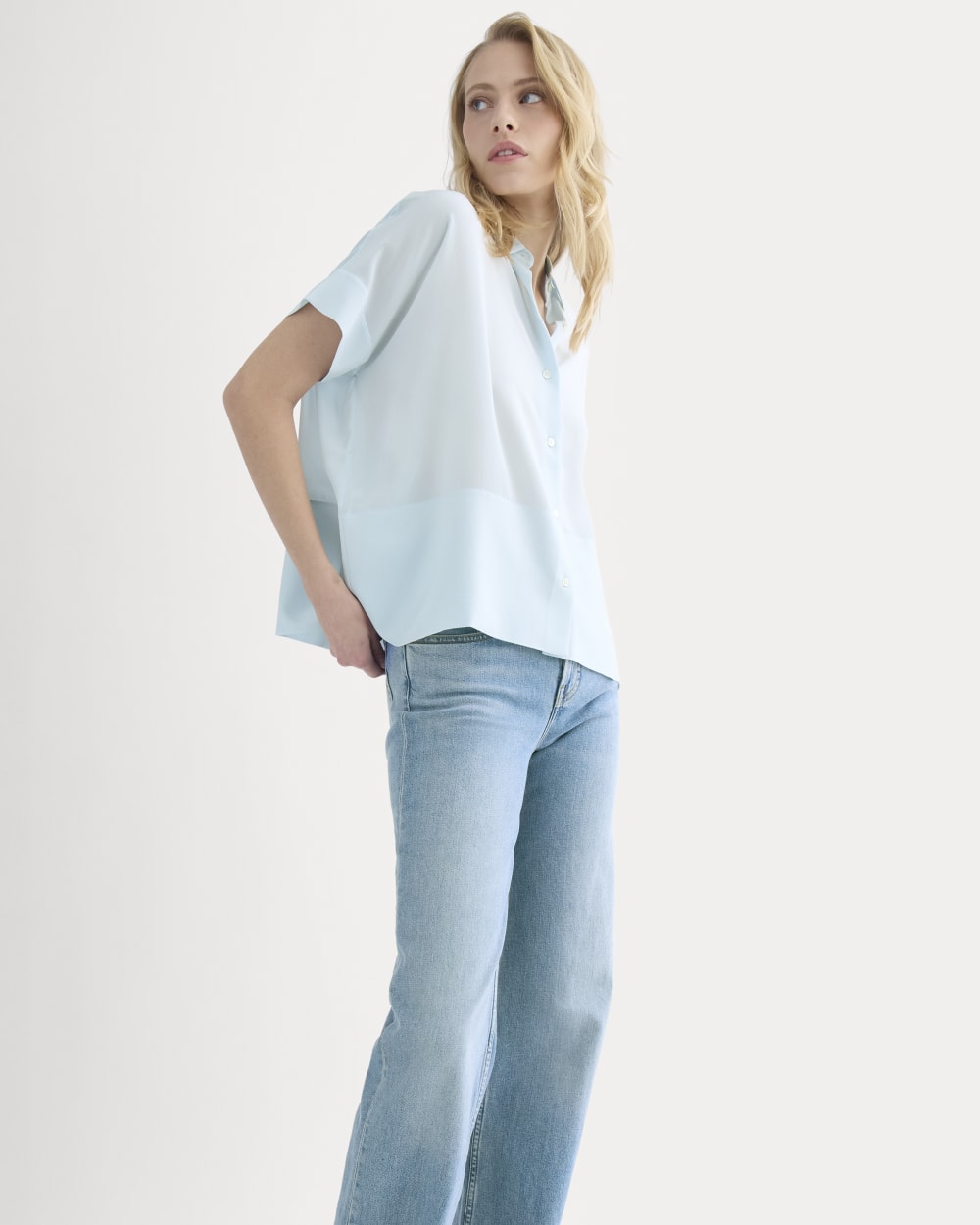 The Boxy Shirt in Washable Silk | Skywriting