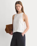The Linen High-Neck Tank | Bone