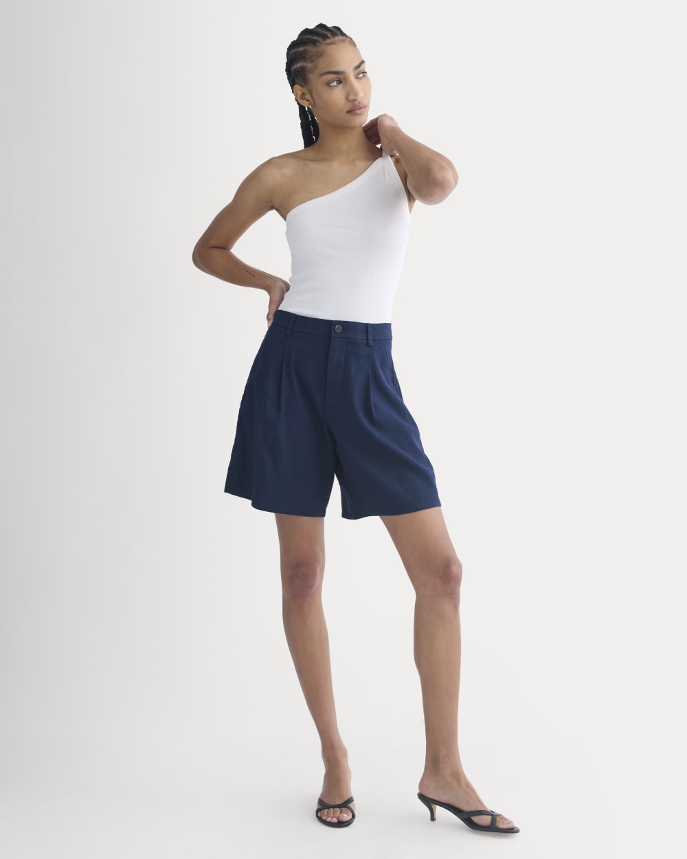 Tailored A-Line Short | Navy