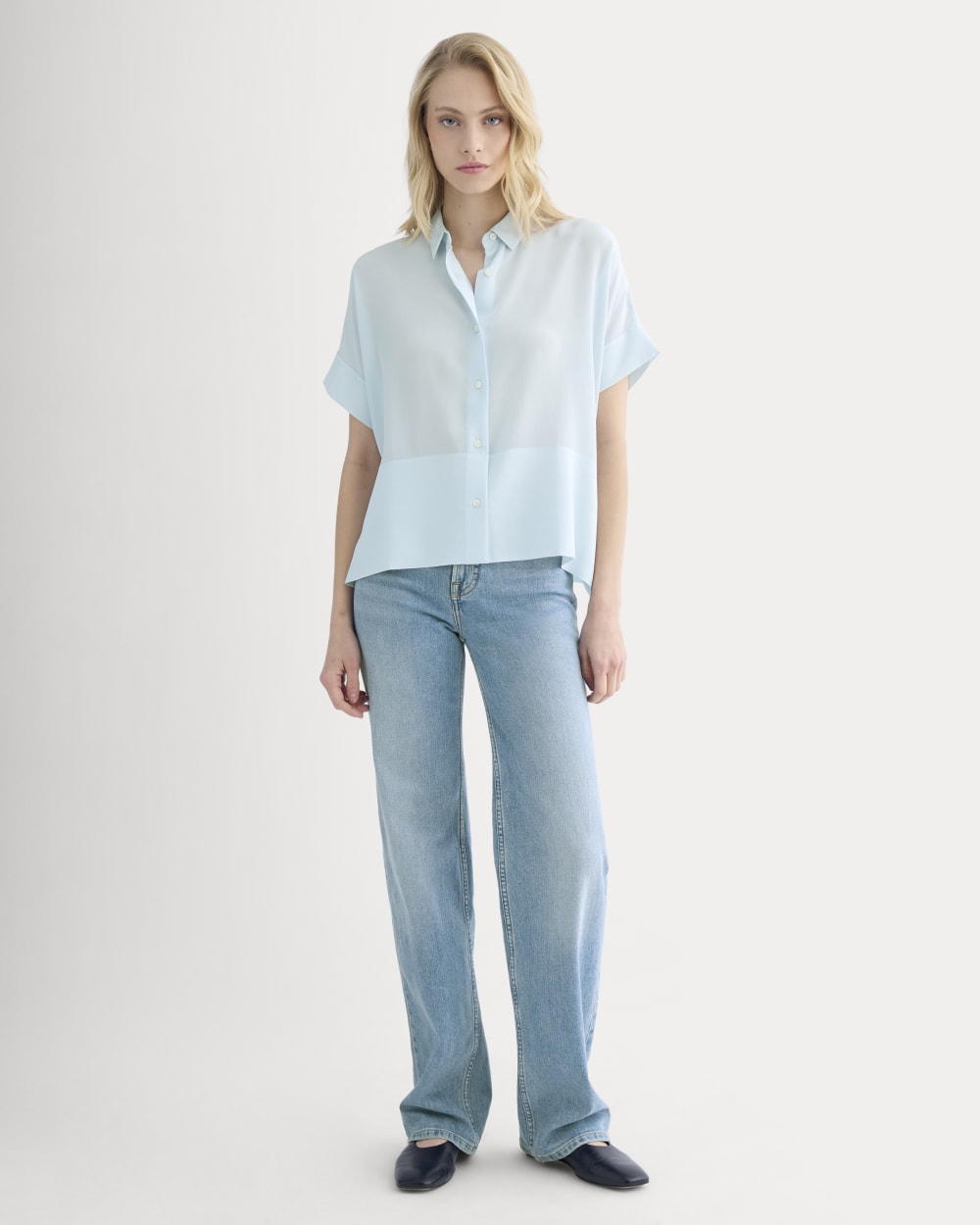 The Boxy Shirt in Washable Silk | Skywriting