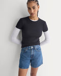 Way-High® A-Line Denim Short | Ocean