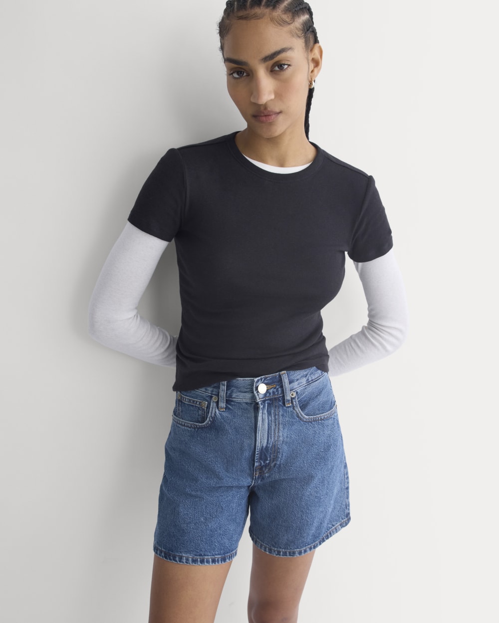 Way-High® A-Line Denim Short | Ocean